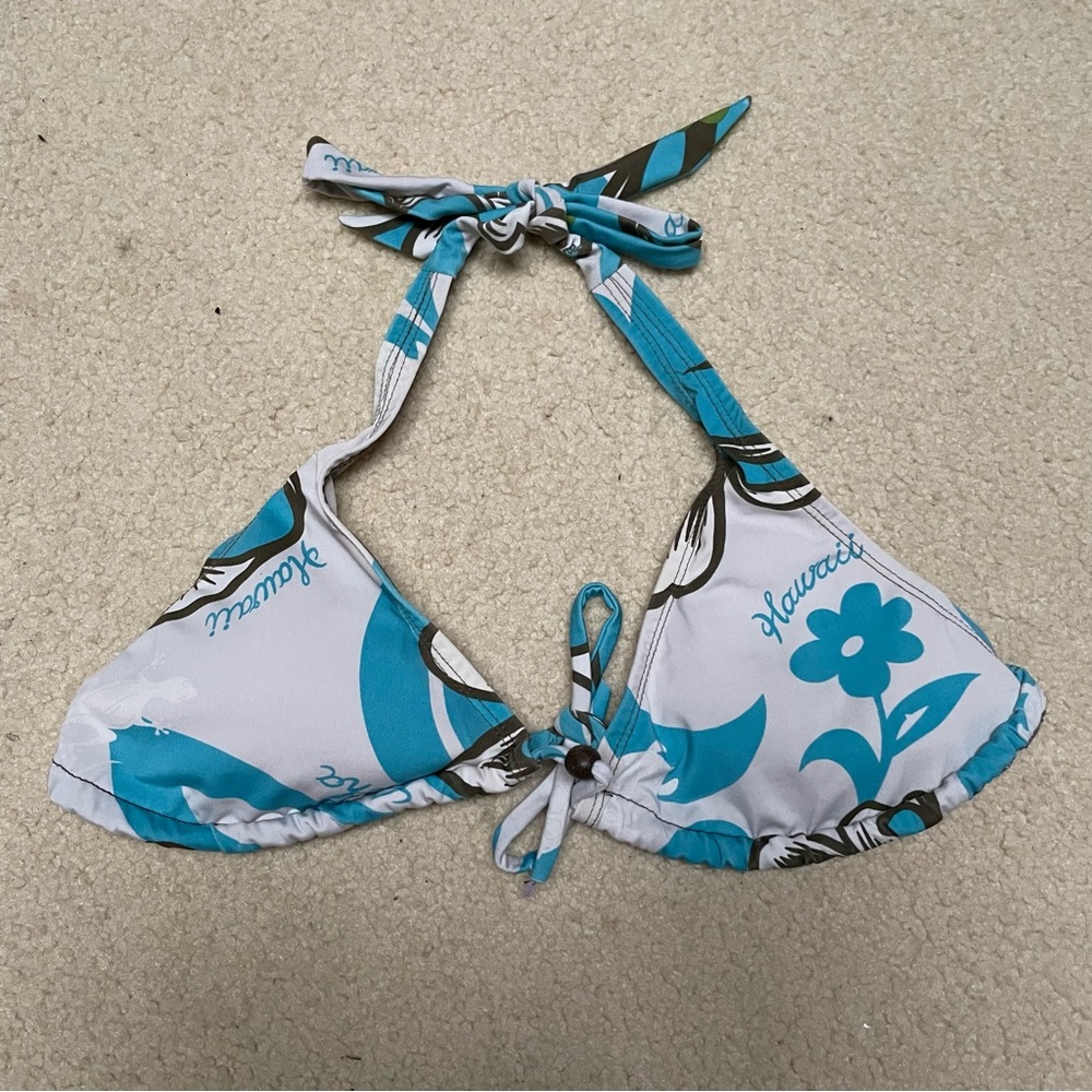 Steven Wear Hawaii Blue White Bikini Top